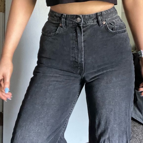 Black Wide Leg Jeans - Picture 1 of 4